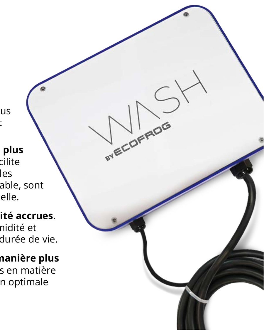 Dispositif WASH by EcoFrog, boîtier étanche et raccordement